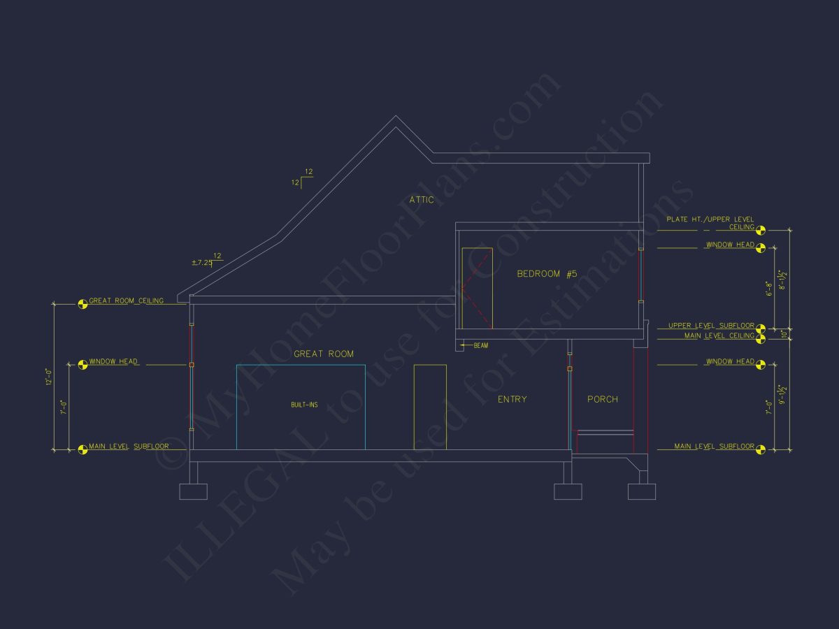 Spacious 2-Story house Floor Plan with 4 Bedrooms & CAD Designs
