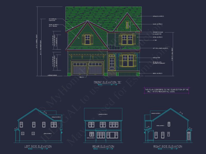 Spacious 2-Story house Floor Plan with CAD Designs