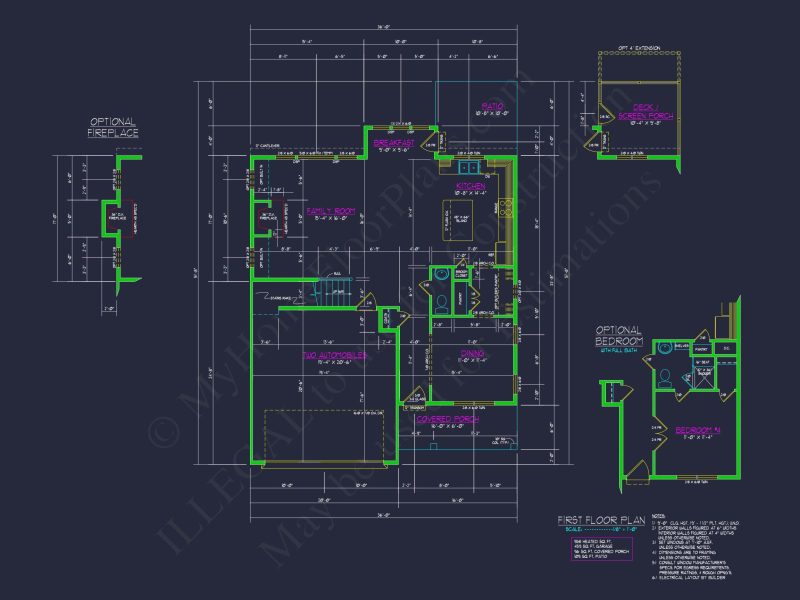 Spacious 2-Story house Floor Plan with CAD Designs