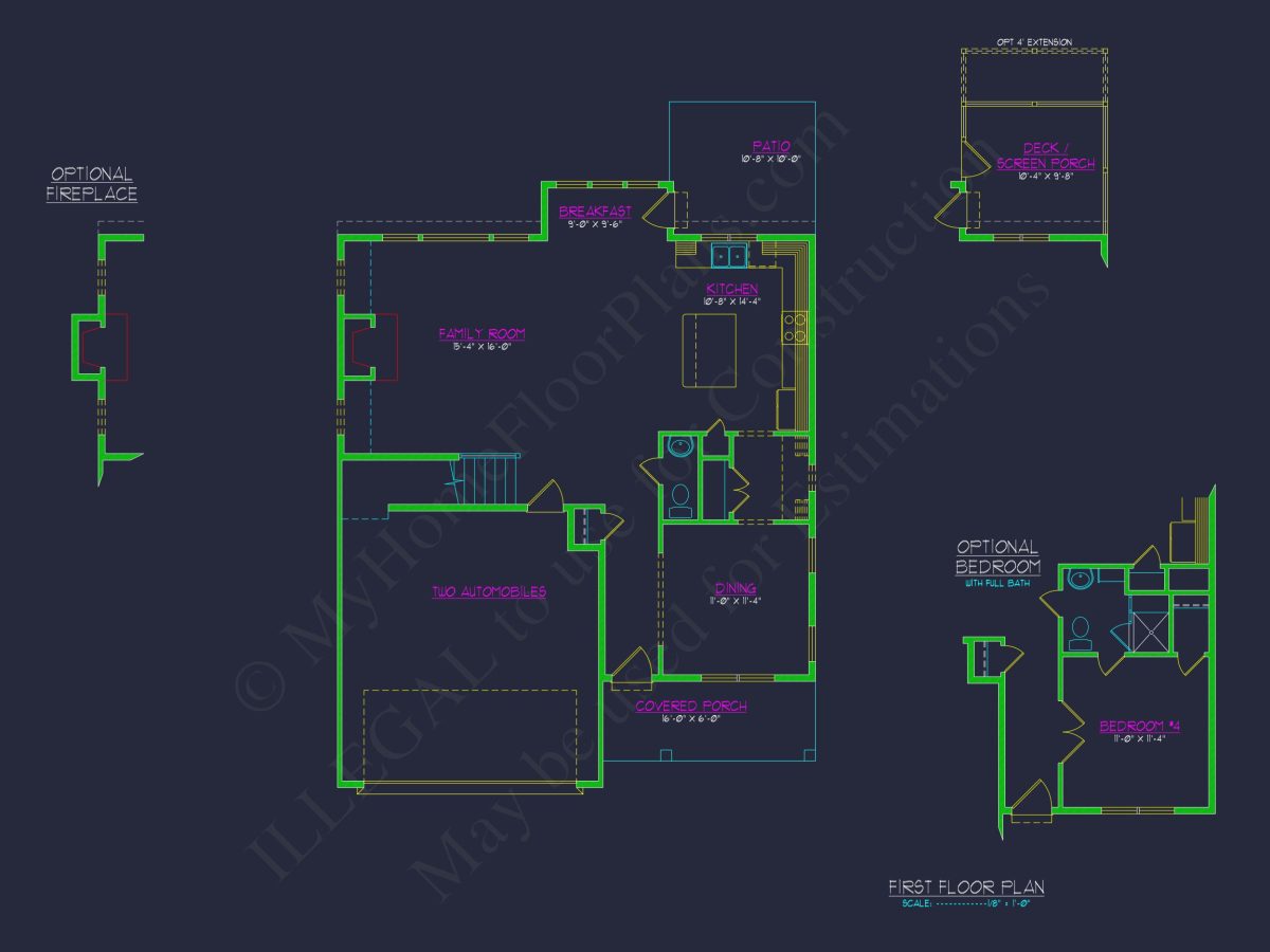 Spacious 2-Story house Floor Plan with CAD Designs