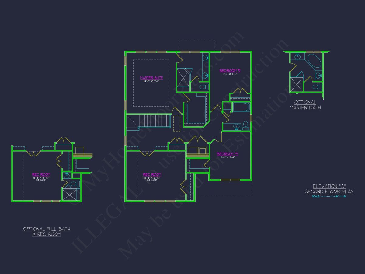 Spacious 2-Story house Floor Plan with CAD Designs