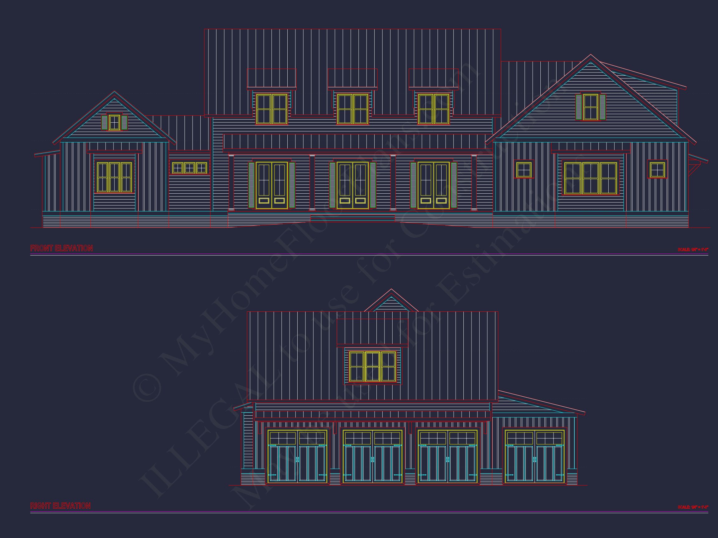 Spacious 2-Story house Floor Plan with CAD Designs & Blueprint