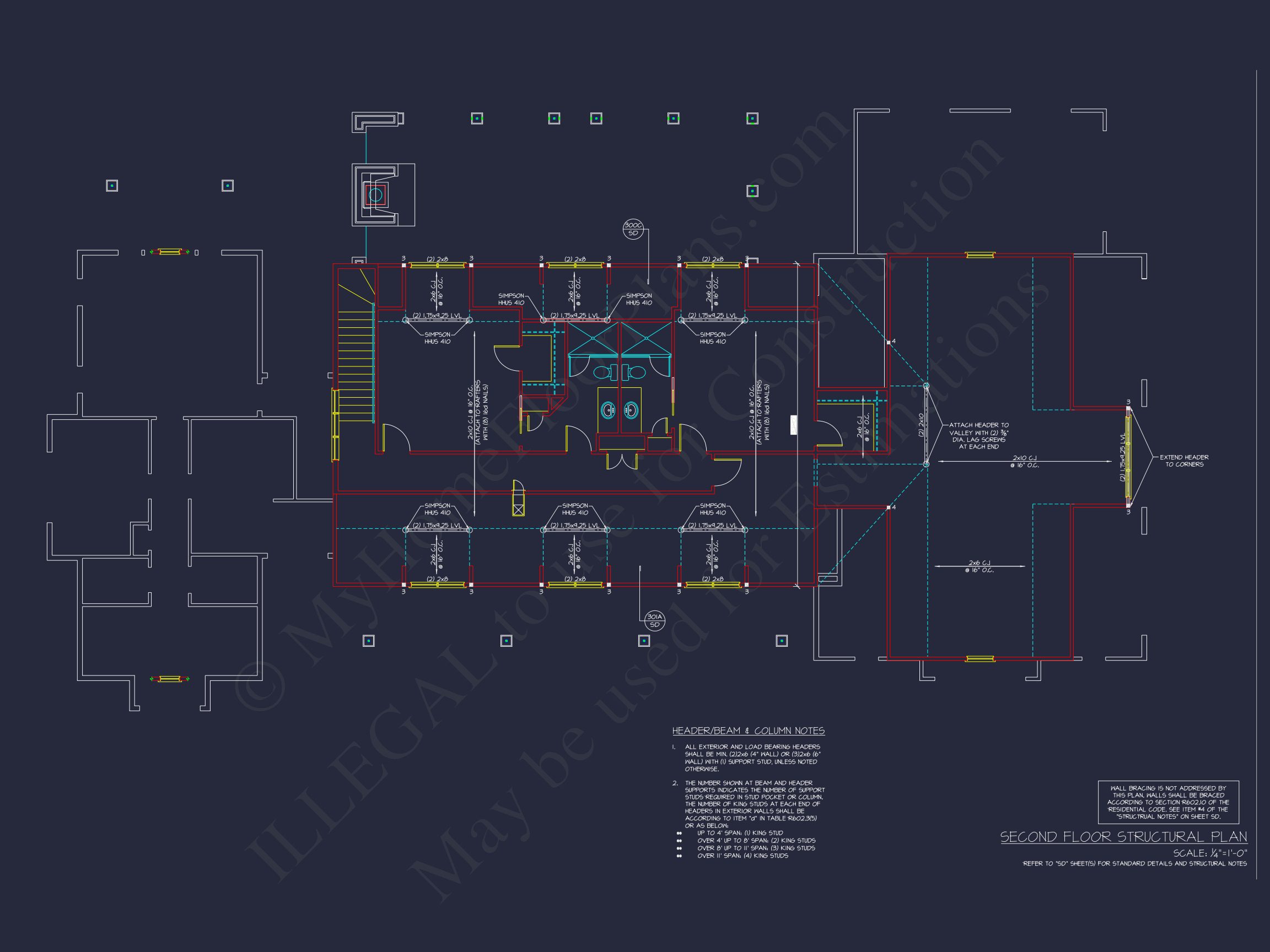Spacious 2-Story house Floor Plan with CAD Designs & Blueprint