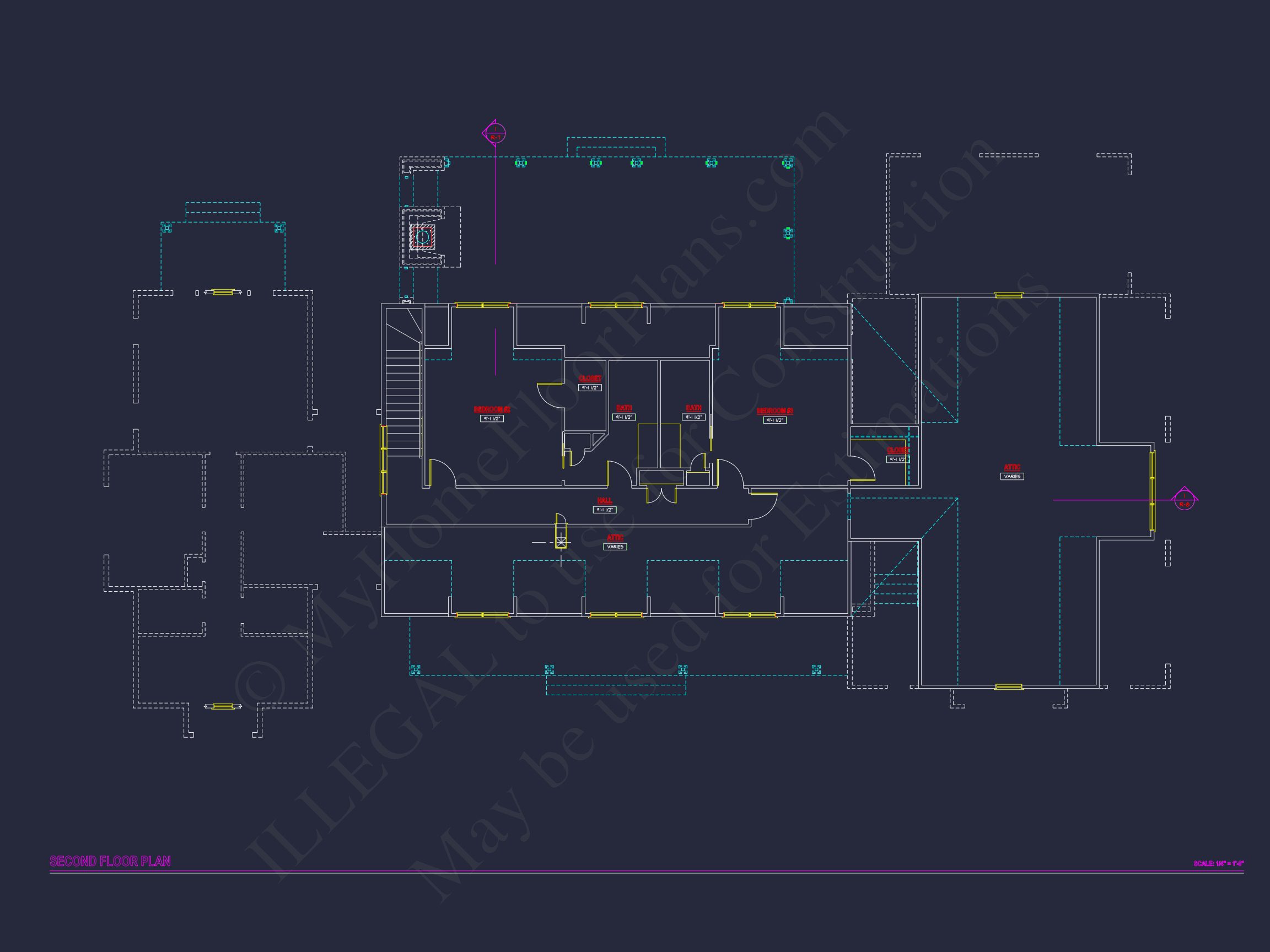 Spacious 2-Story house Floor Plan with CAD Designs & Blueprint