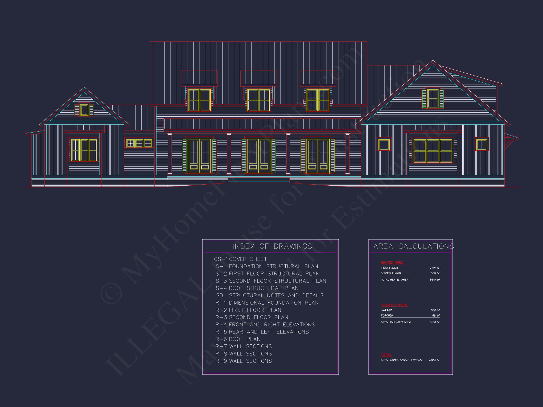 Spacious 2-Story house Floor Plan with CAD Designs & Blueprint