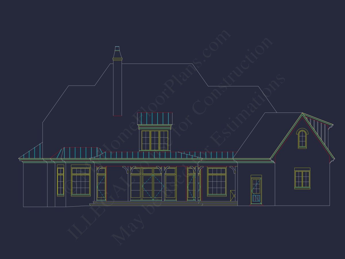 Spacious 2-Story house Floor Plan with French Country Design