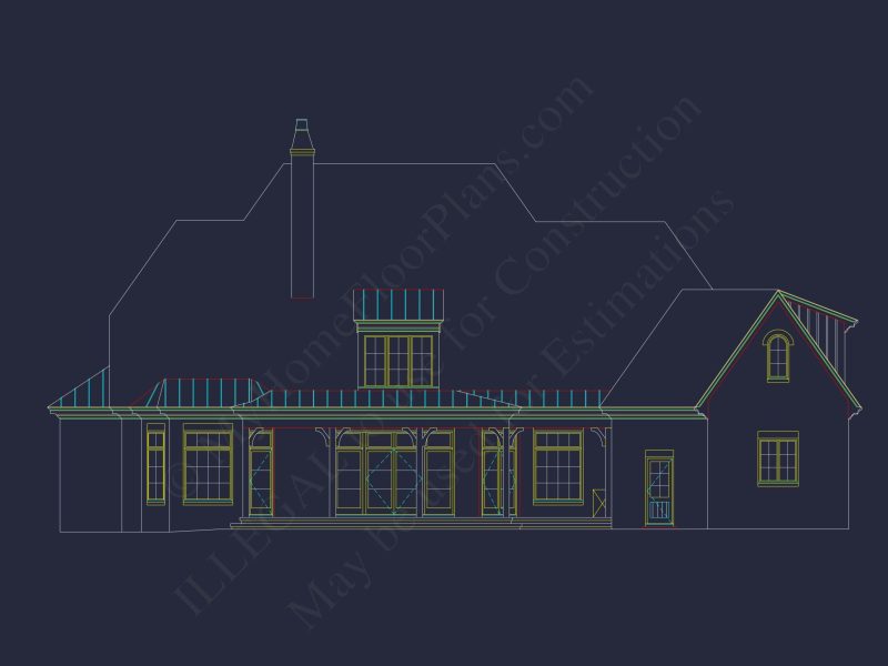 Spacious 2-Story house Floor Plan with French Country Design