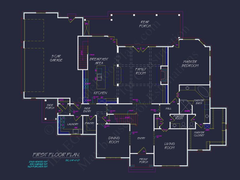 Spacious 2-Story house Floor Plan with French Country Design