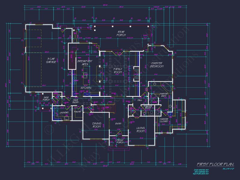 Spacious 2-Story house Floor Plan with French Country Design