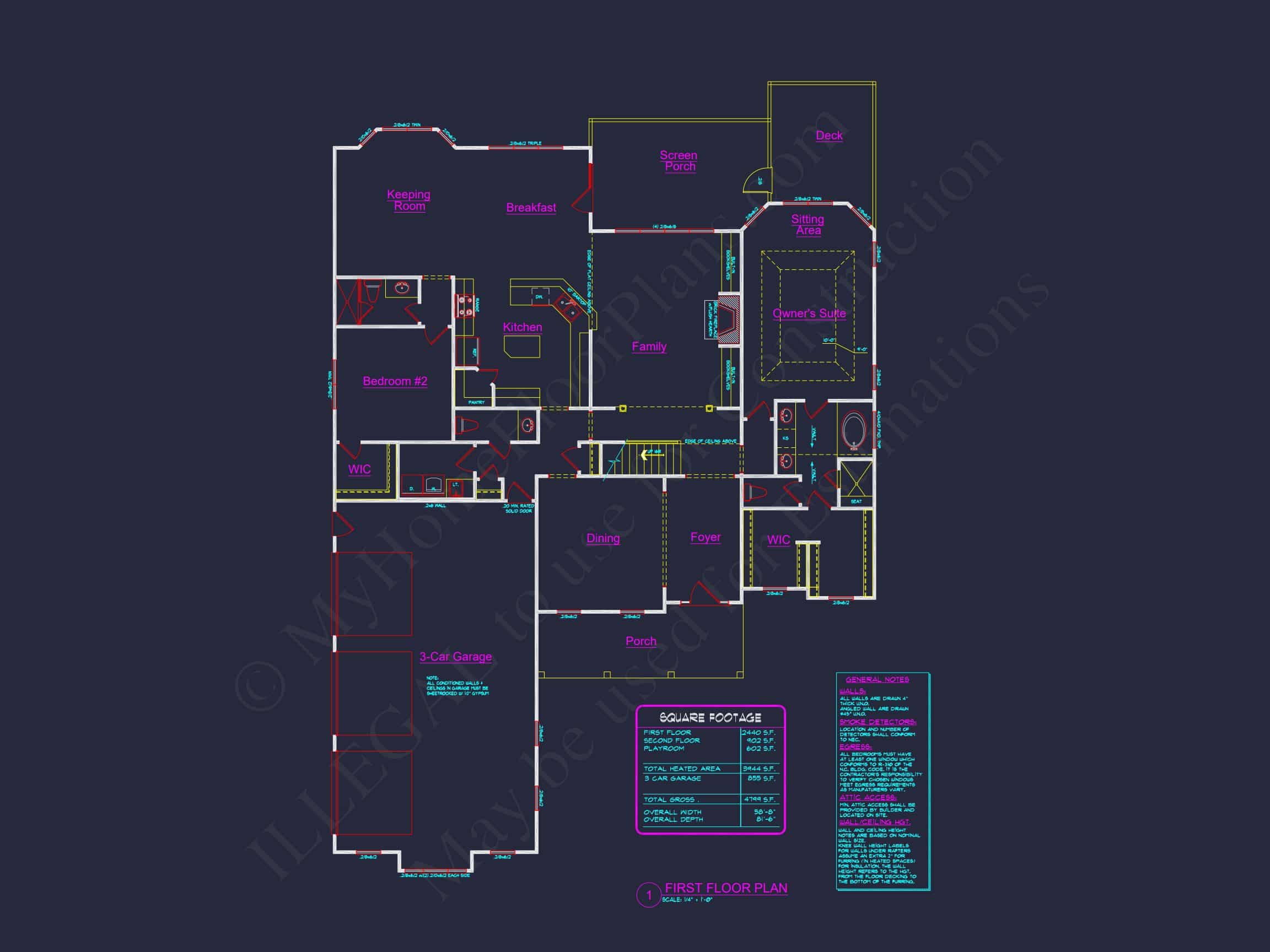 Spacious 2-Story house Plan: CAD-Ready Floor Plan Design