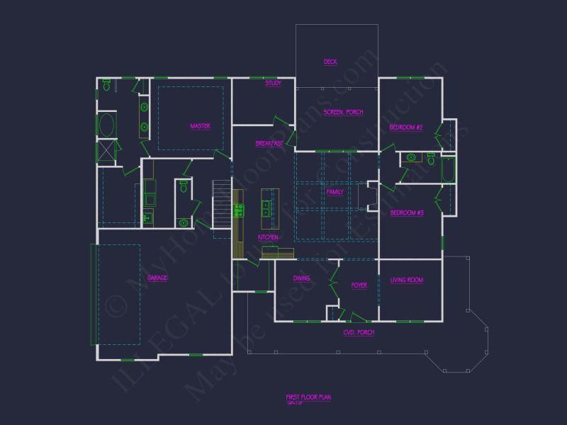 Spacious 2-Story house Plan with 3 Bedrooms and Colonial Design