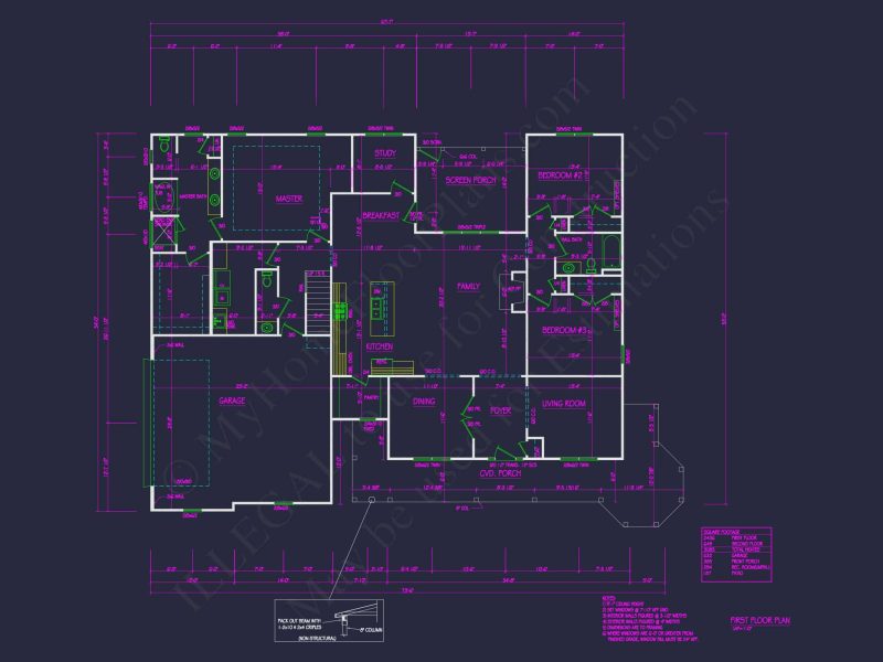 Spacious 2-Story house Plan with 3 Bedrooms and Colonial Design