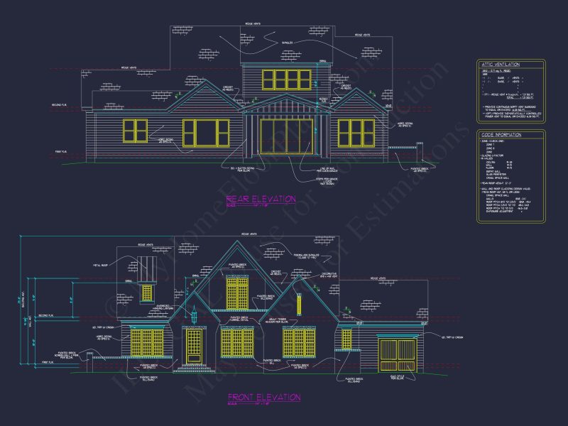Spacious 2-Story house Plan with 4 Bedrooms and 3 Garage Bays