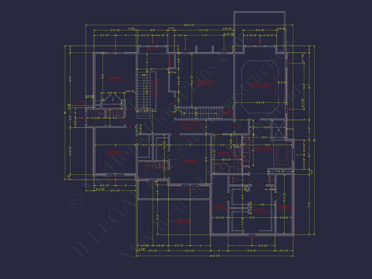 Spacious 2-Story house Plan with 4 Bedrooms, Garage & CAD Designs