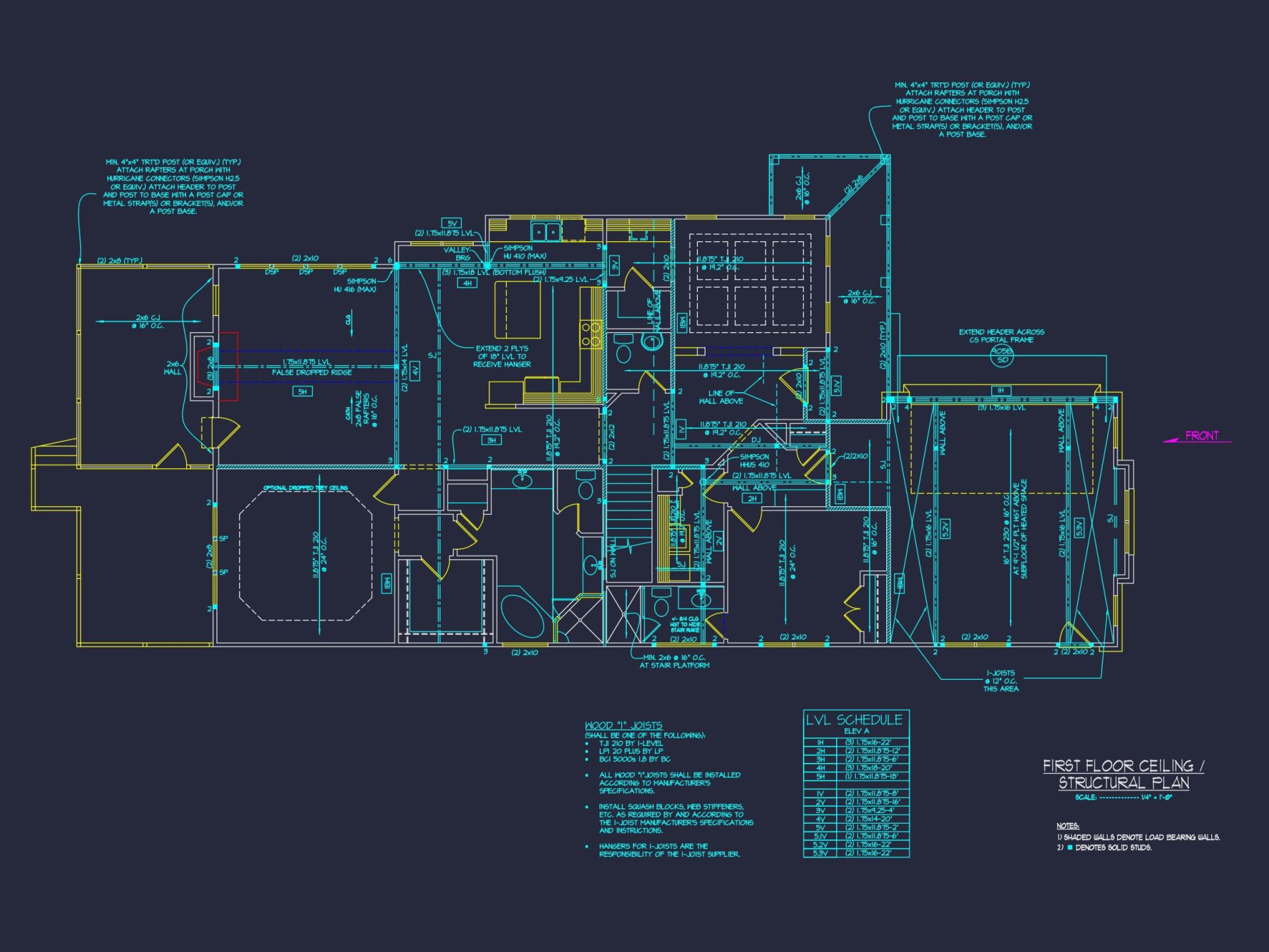 Spacious 2-Story house Plan with CAD Architecture Blueprint