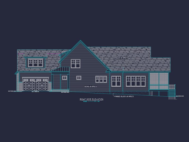 Spacious 2-Story house Plan with CAD Architecture Blueprint
