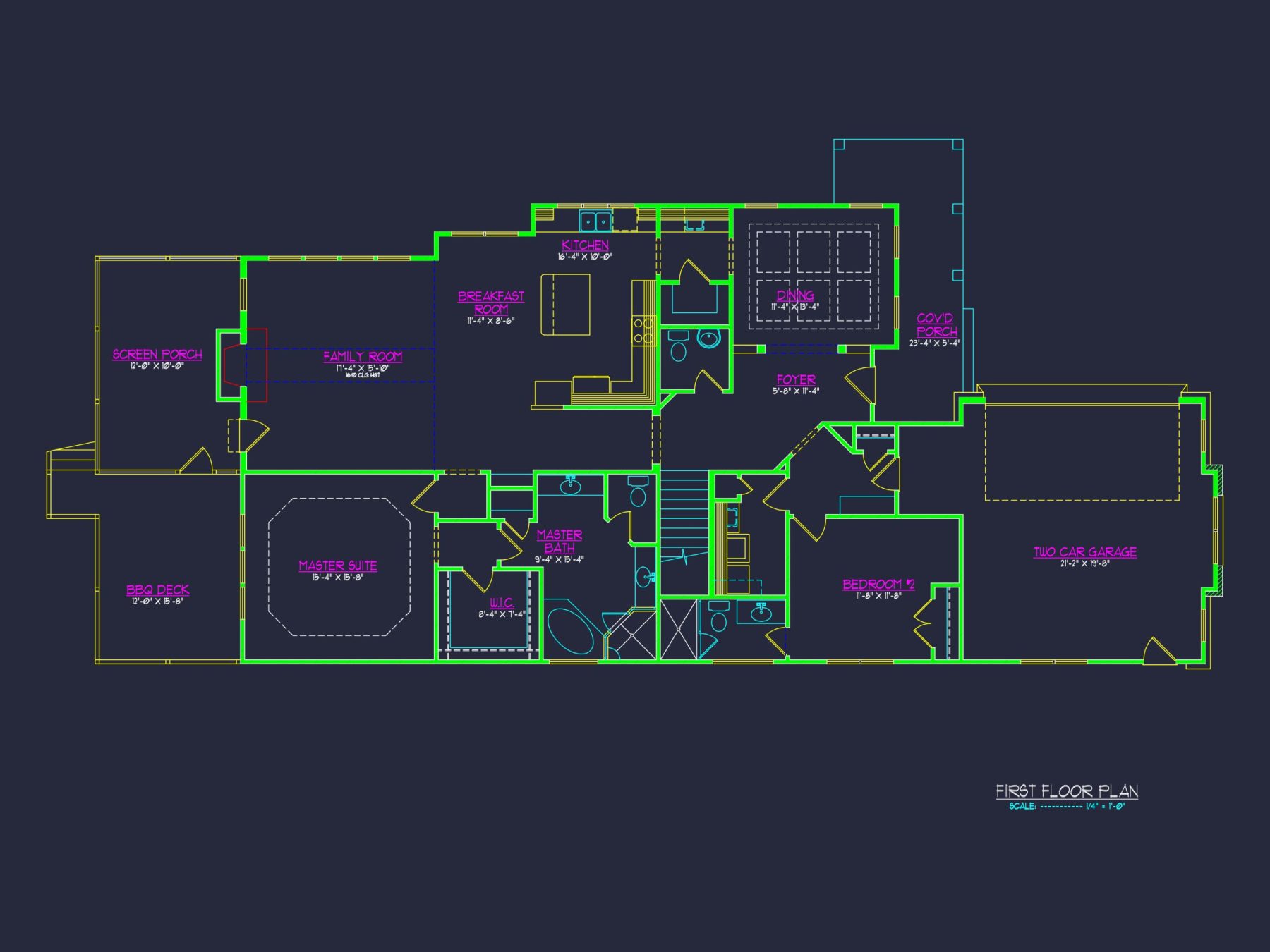Spacious 2-Story house Plan with CAD Architecture Blueprint