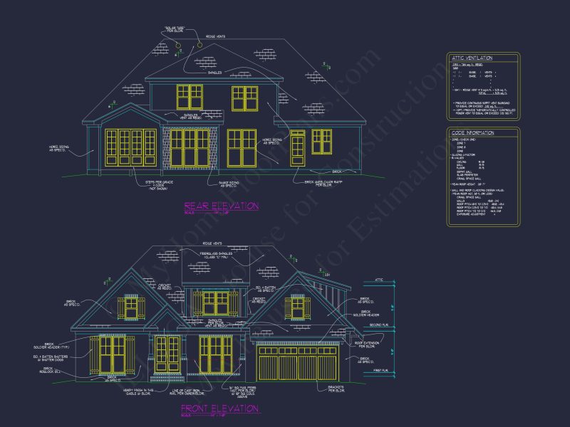 Spacious 2-Story house Plan with CAD Blueprint & Designs