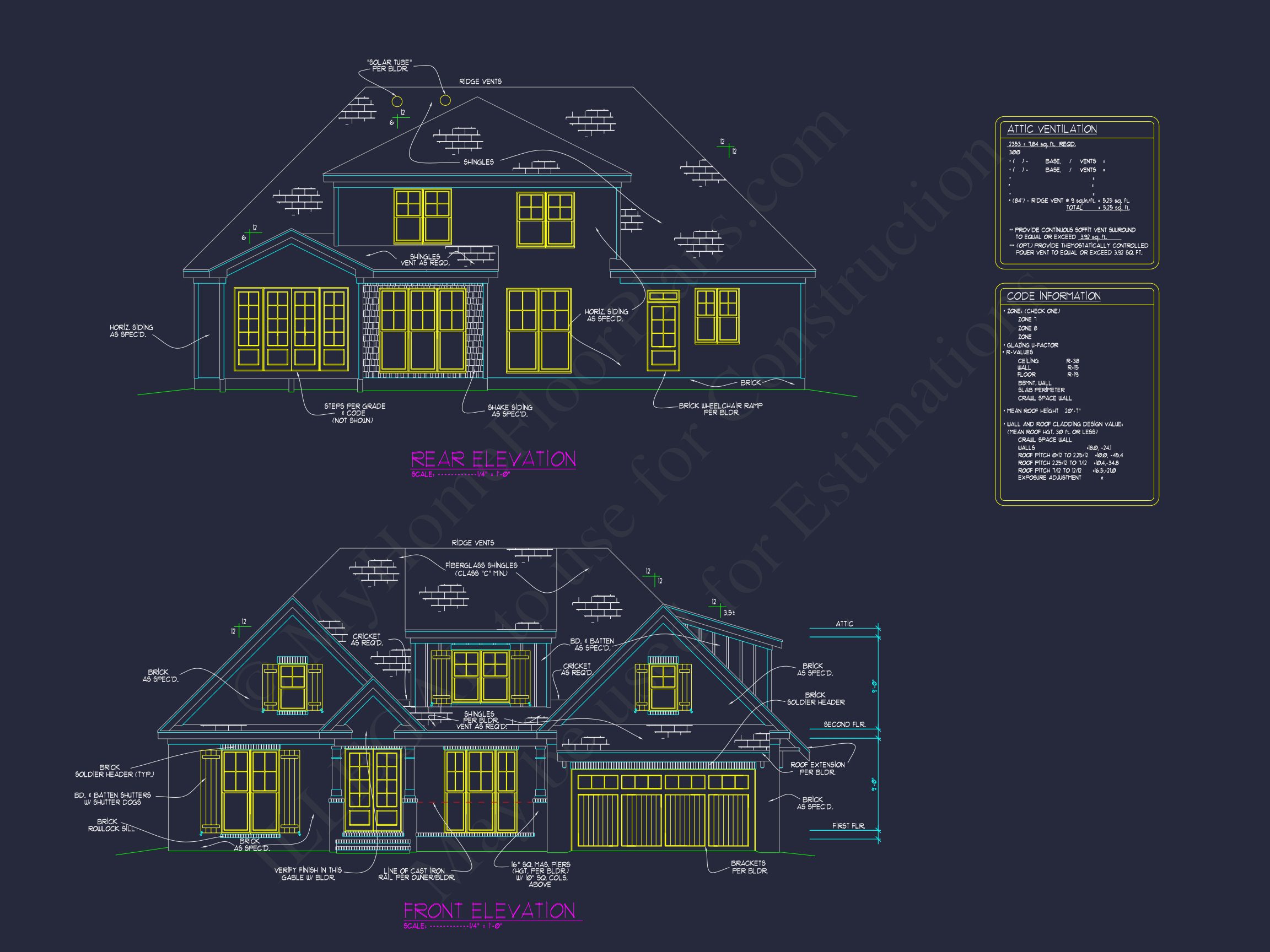 Spacious 2-Story house Plan with CAD Blueprint & Designs