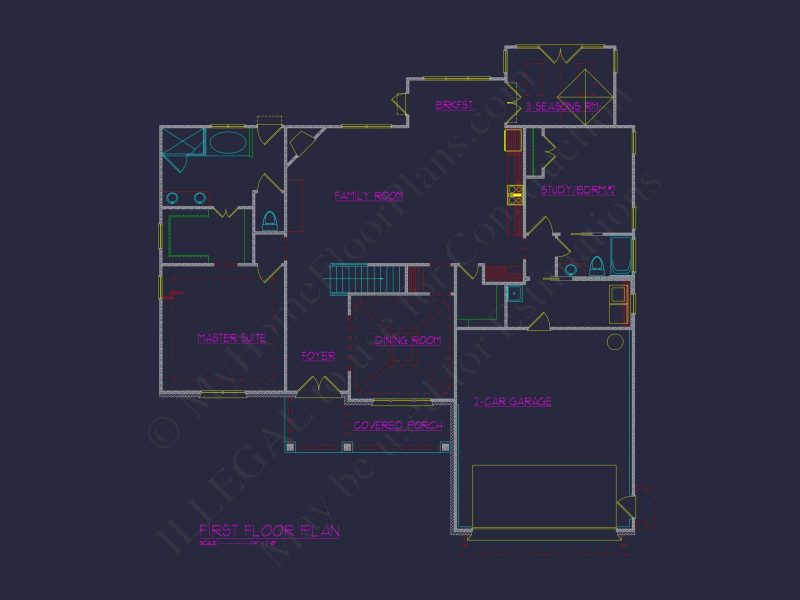 Spacious 2-Story house Plan with CAD Blueprint & Designs