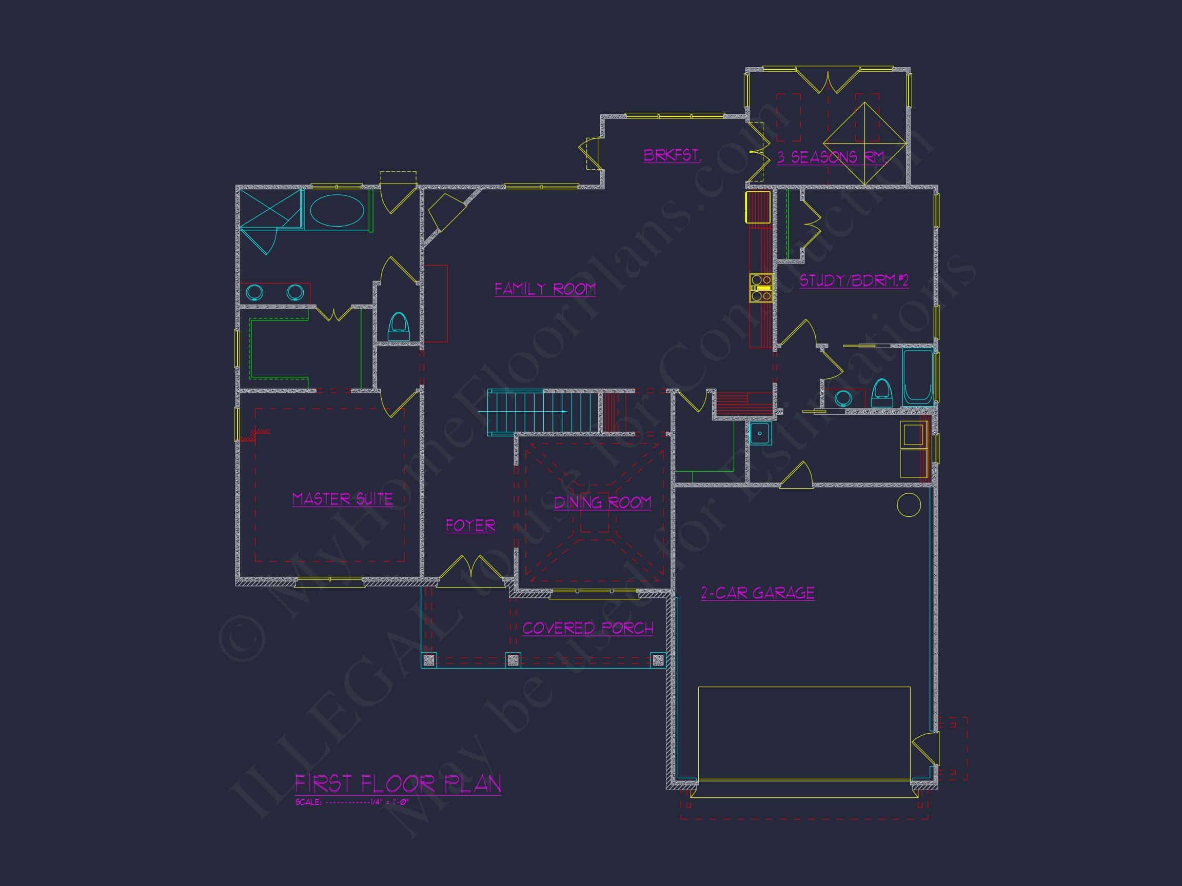 Spacious 2-Story house Plan with CAD Blueprint & Designs
