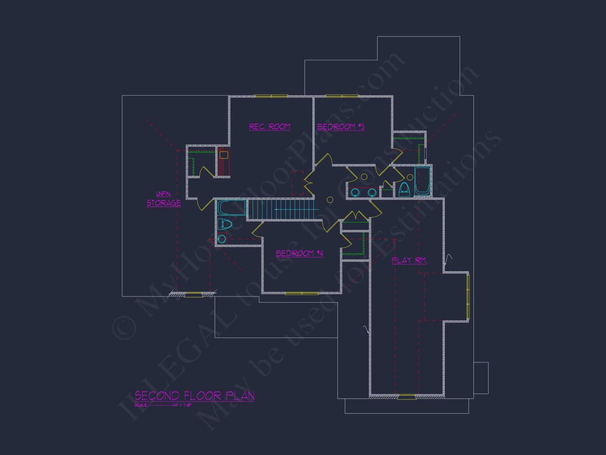 Spacious 2-Story house Plan with CAD Blueprint & Designs