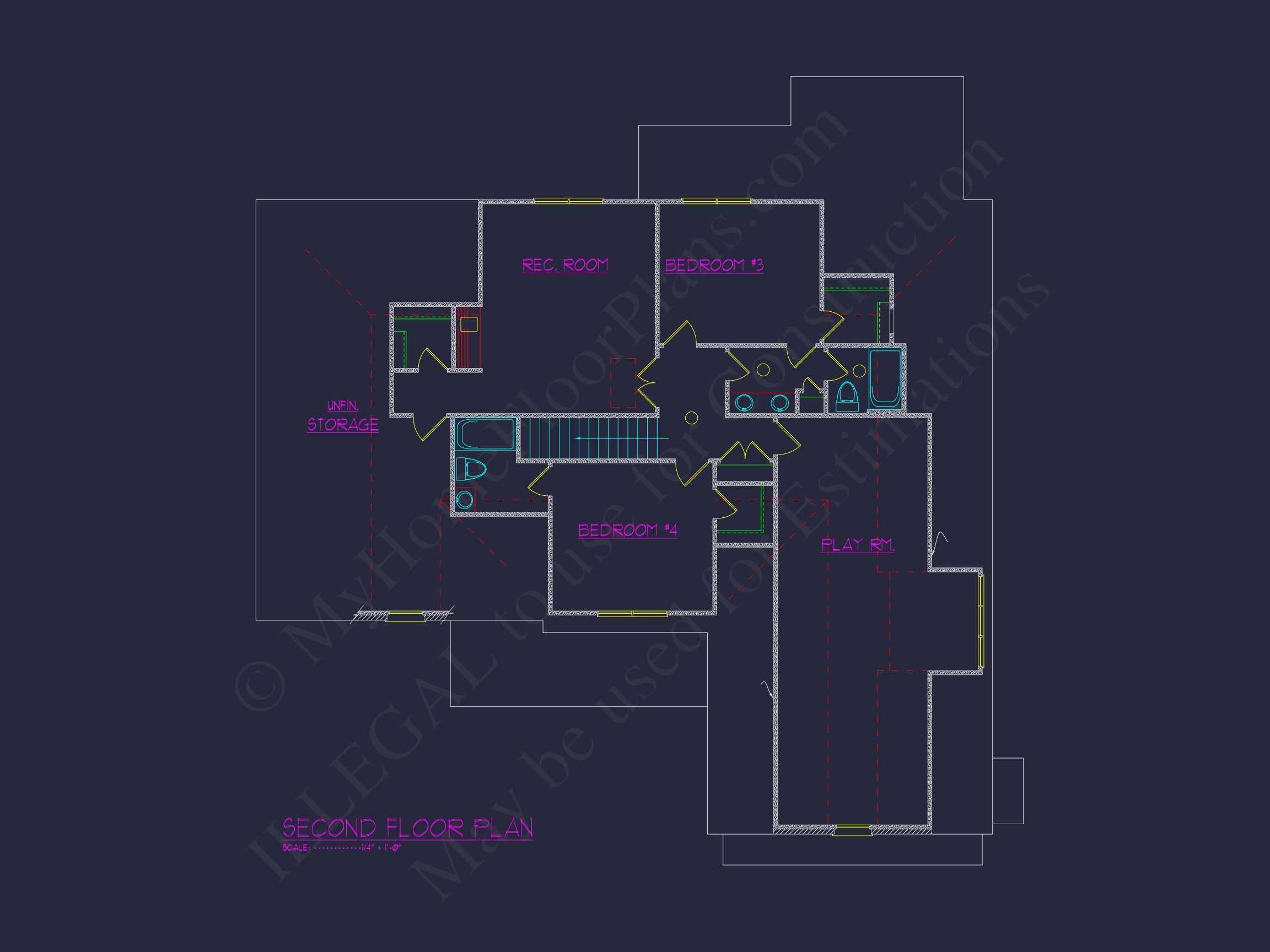 Spacious 2-Story house Plan with CAD Blueprint & Designs