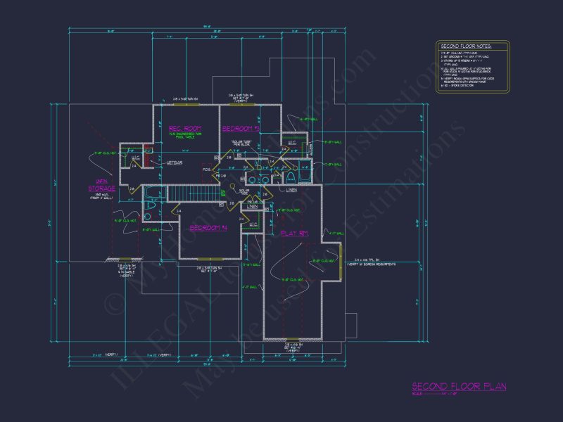 Spacious 2-Story house Plan with CAD Blueprint & Designs