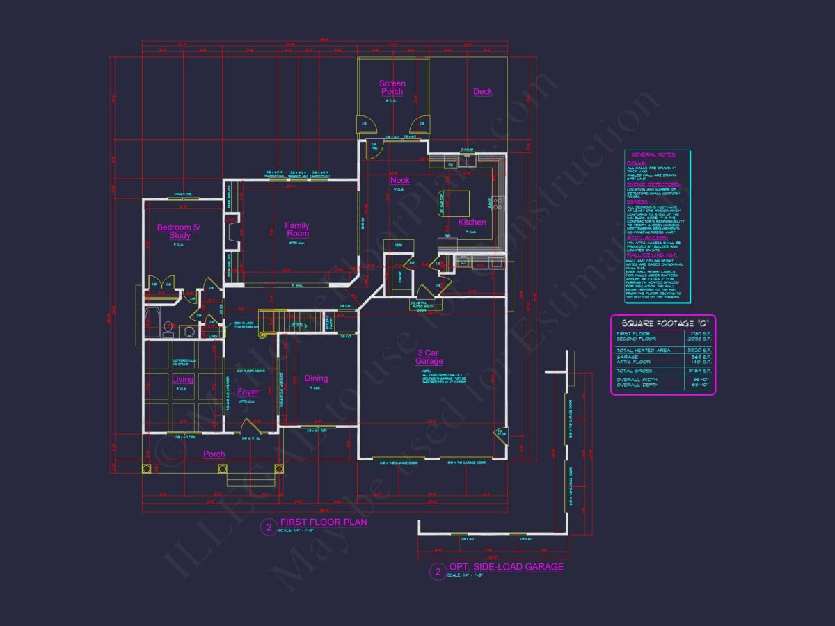 Spacious 2-Story house Plan with CAD Designs and 4 Elevations