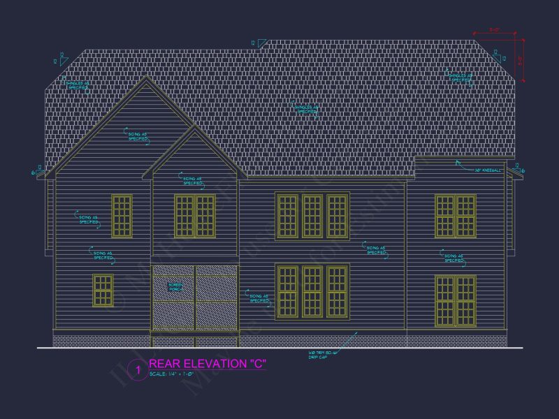 Spacious 2-Story house Plan with CAD Designs and 4 Elevations