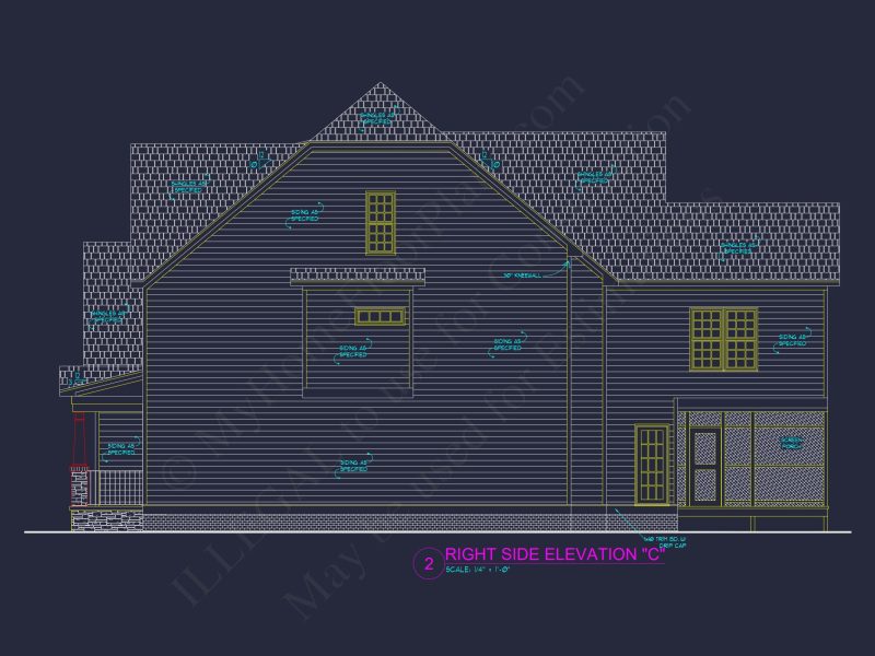 Spacious 2-Story house Plan with CAD Designs and 4 Elevations