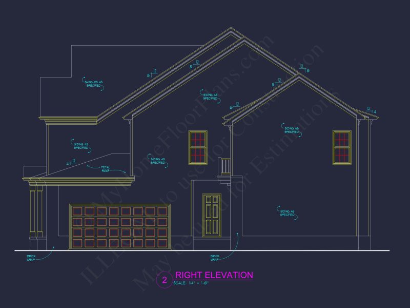 Spacious 2-Story house Plan with CAD Designs and Blueprints