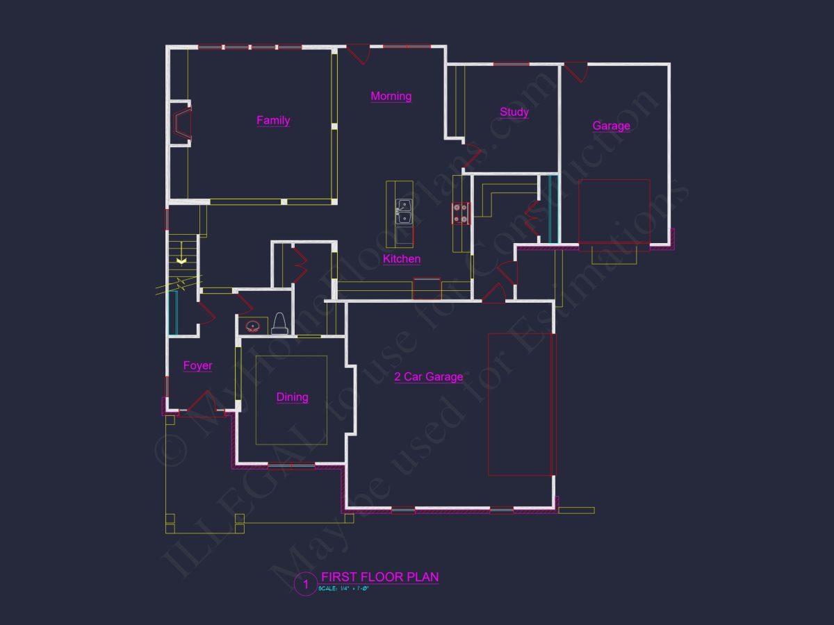 Spacious 2-Story house Plan with CAD Designs and Blueprints