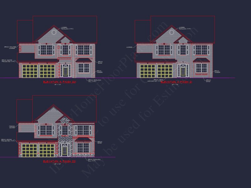 Spacious 2-Story house Plan with CAD Designs and Floor Blueprints