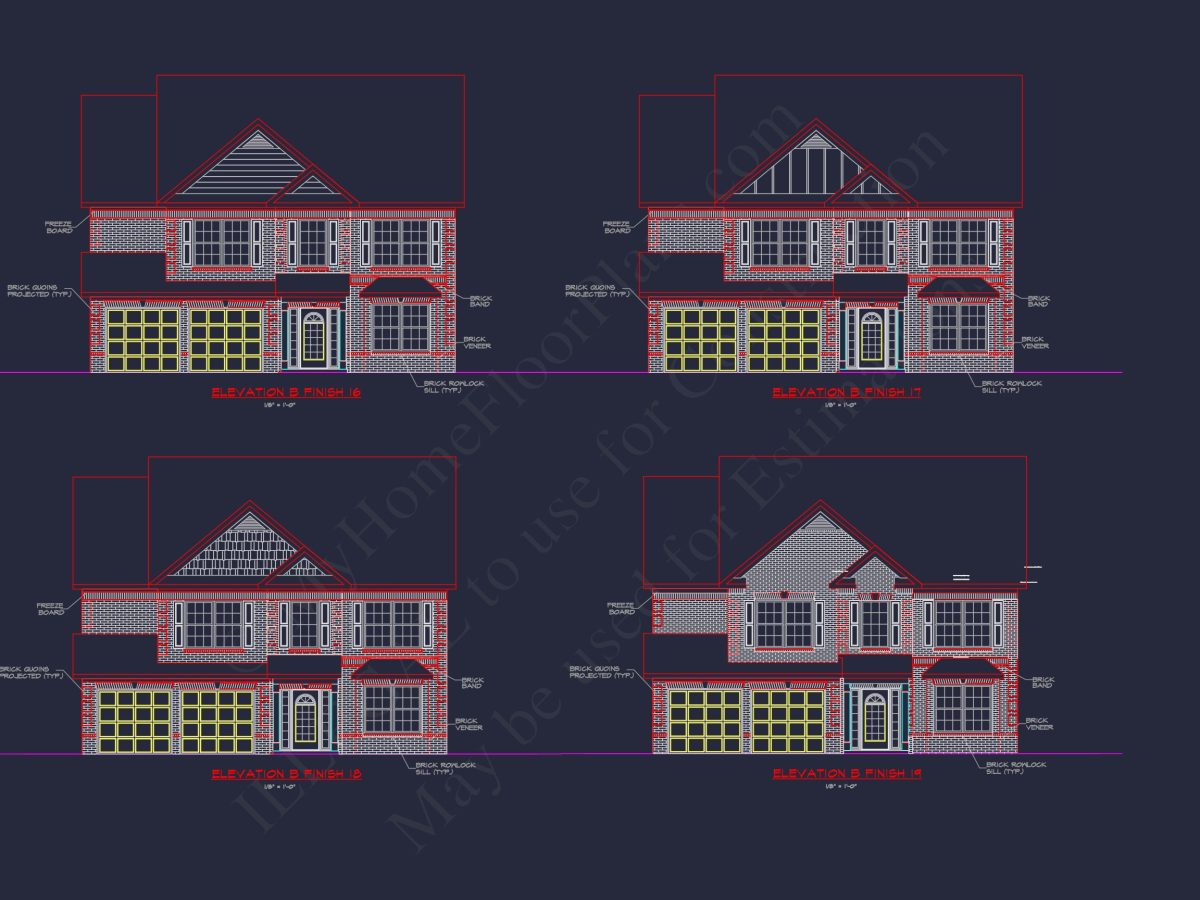 Spacious 2-Story house Plan with CAD Designs and Floor Blueprints