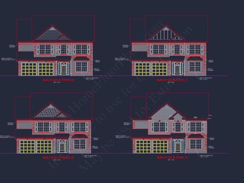 Spacious 2-Story house Plan with CAD Designs and Floor Blueprints