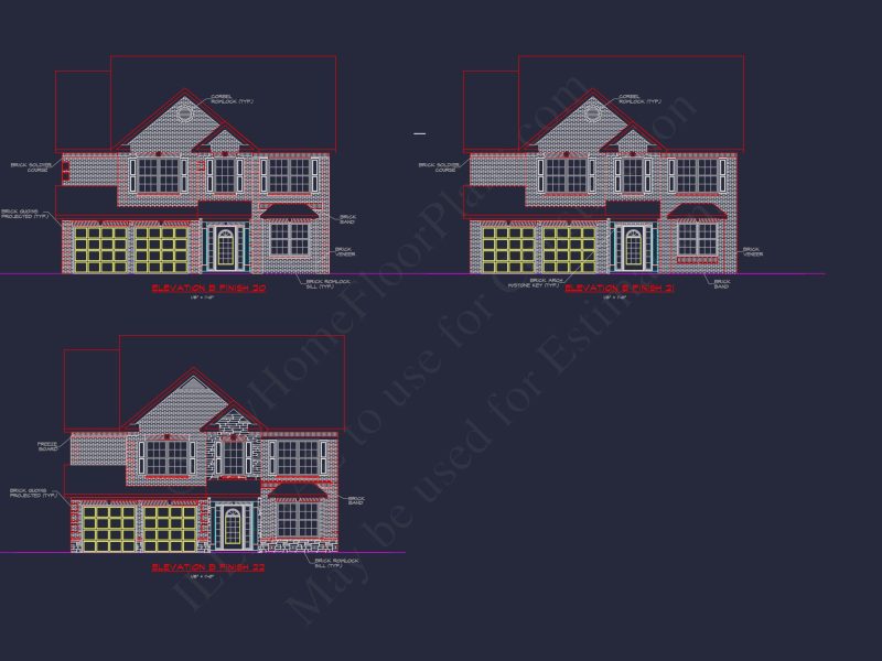 Spacious 2-Story house Plan with CAD Designs and Floor Blueprints