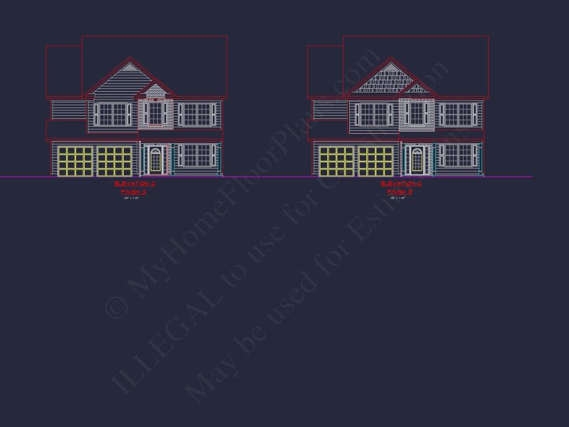 Spacious 2-Story house Plan with CAD Designs and Floor Blueprints
