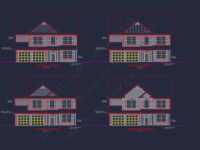 Spacious 2-Story house Plan with CAD Designs and Floor Blueprints