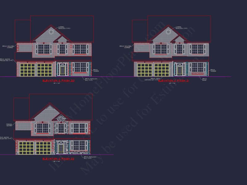 Spacious 2-Story house Plan with CAD Designs and Floor Blueprints