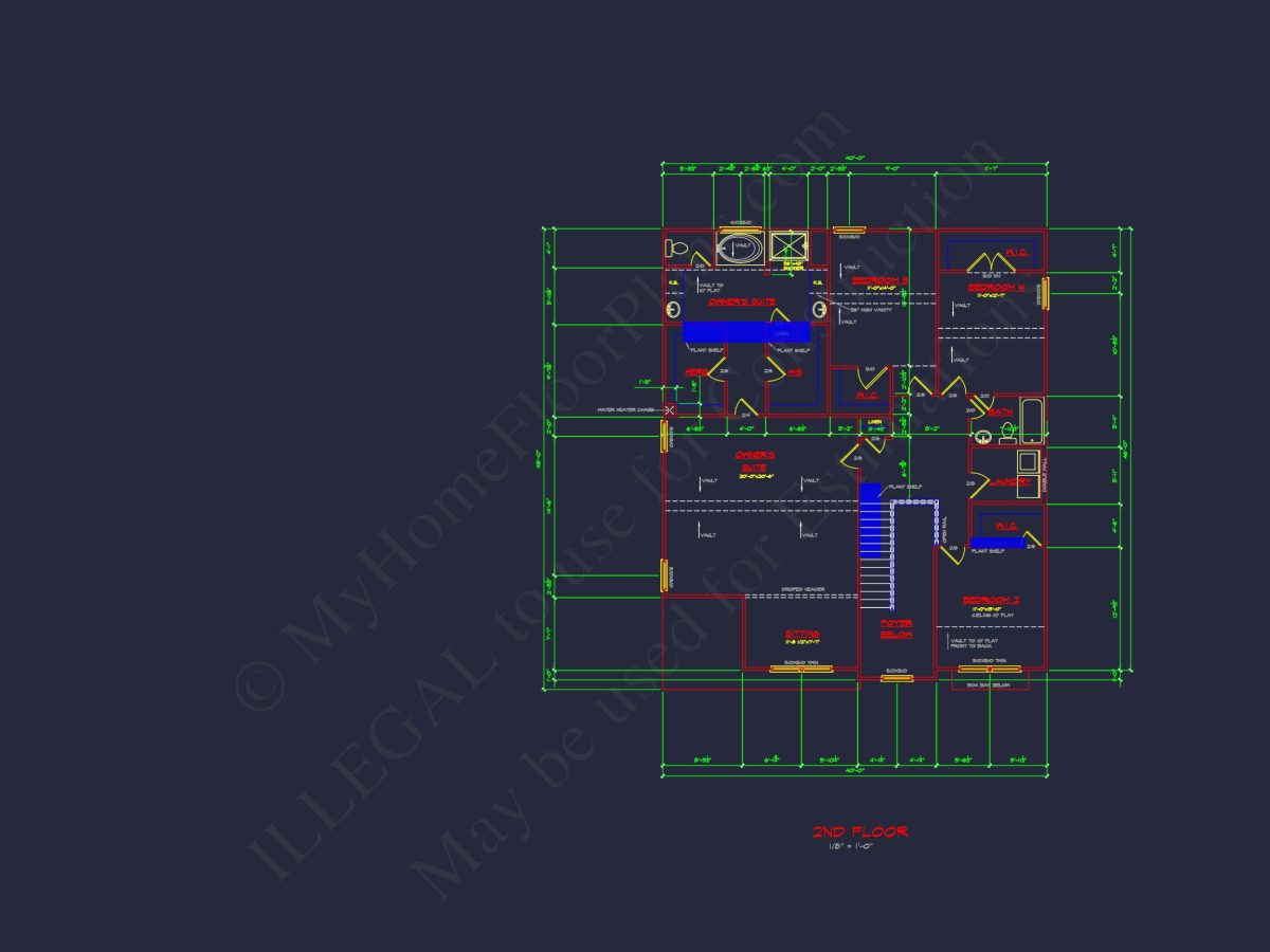 Spacious 2-Story house Plan with CAD Designs and Floor Blueprints