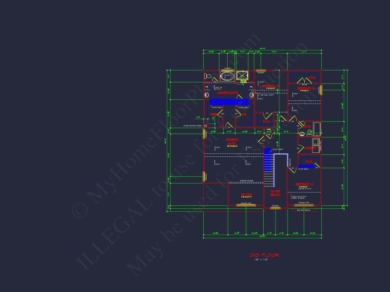 Spacious 2-Story house Plan with CAD Designs and Floor Blueprints