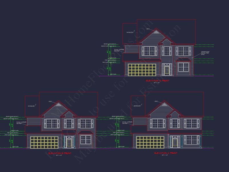 Spacious 2-Story house Plan with CAD Designs and Floor Blueprints