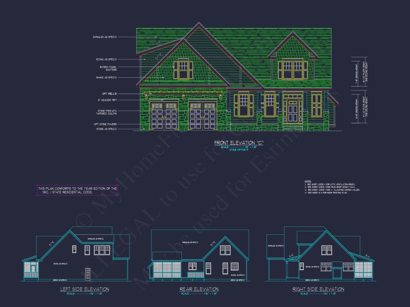 Spacious 2-Story house Plan with Custom Features and CAD Designs