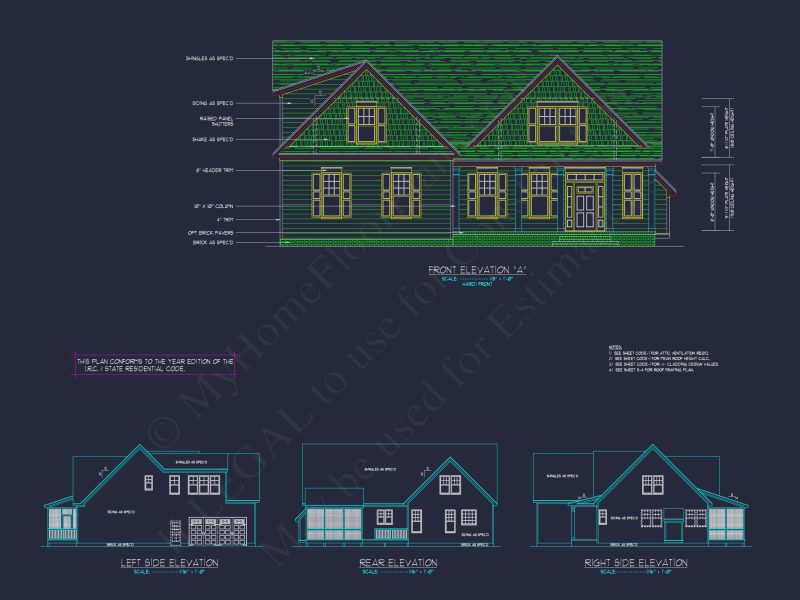 Spacious 2-Story house Plan with Custom Features and CAD Designs