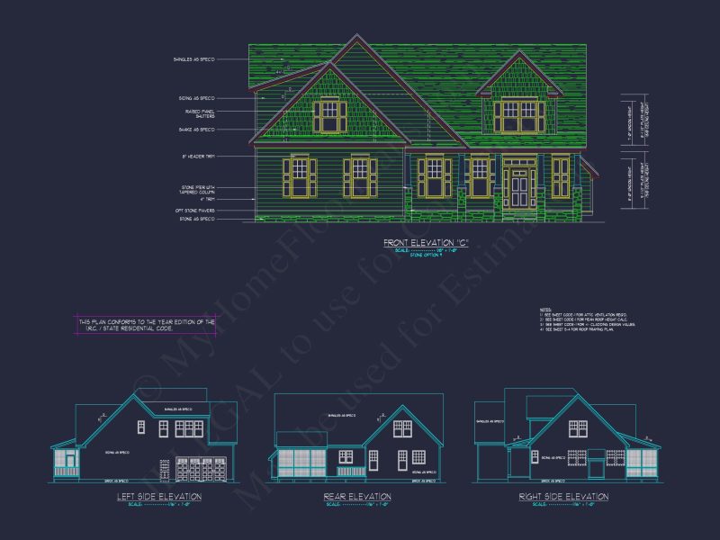 Spacious 2-Story house Plan with Custom Features and CAD Designs