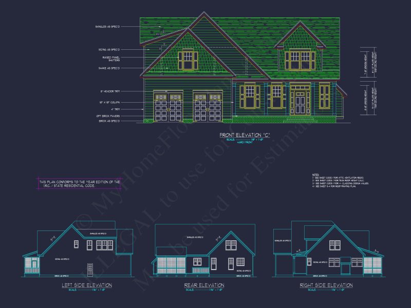 Spacious 2-Story house Plan with Custom Features and CAD Designs