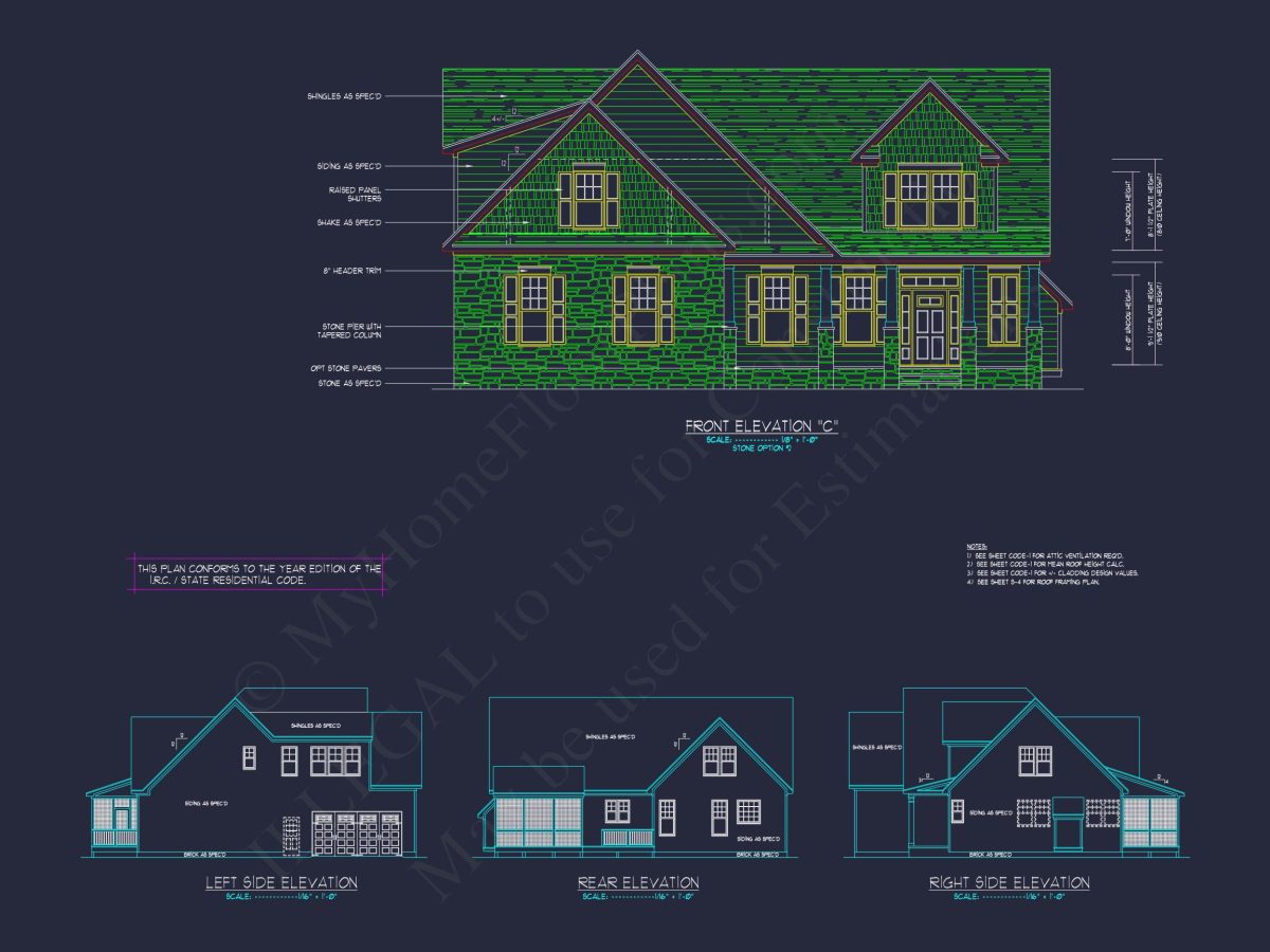 Spacious 2-Story house Plan with Custom Features and CAD Designs