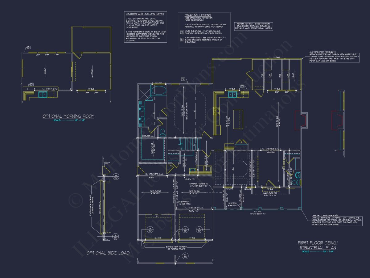Spacious 2-Story house Plan with Custom Features and CAD Designs