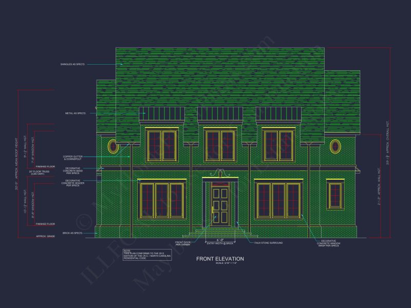 Spacious 2-Story house Plan with Detailed CAD Floor Designs